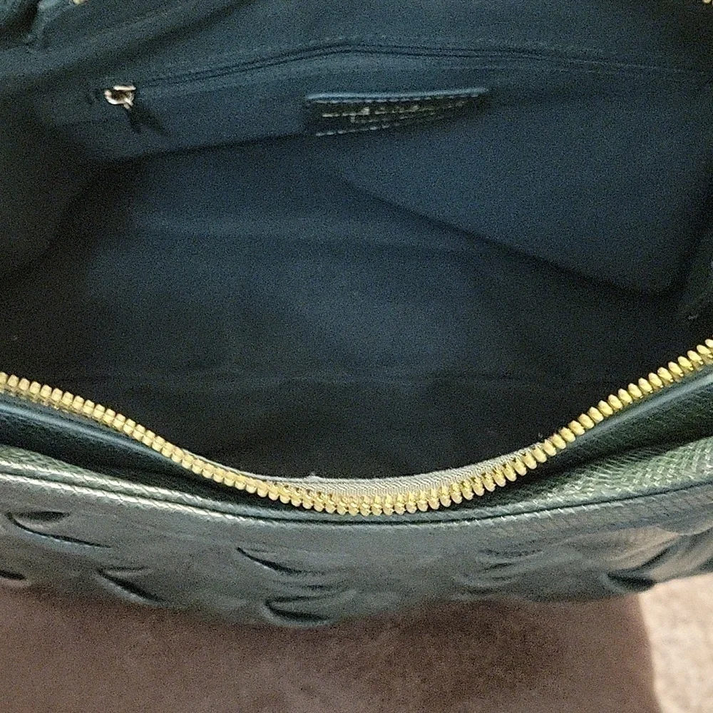 Like DREAMS Forest Green Woven Basketweave Satchel Shoulder Bag